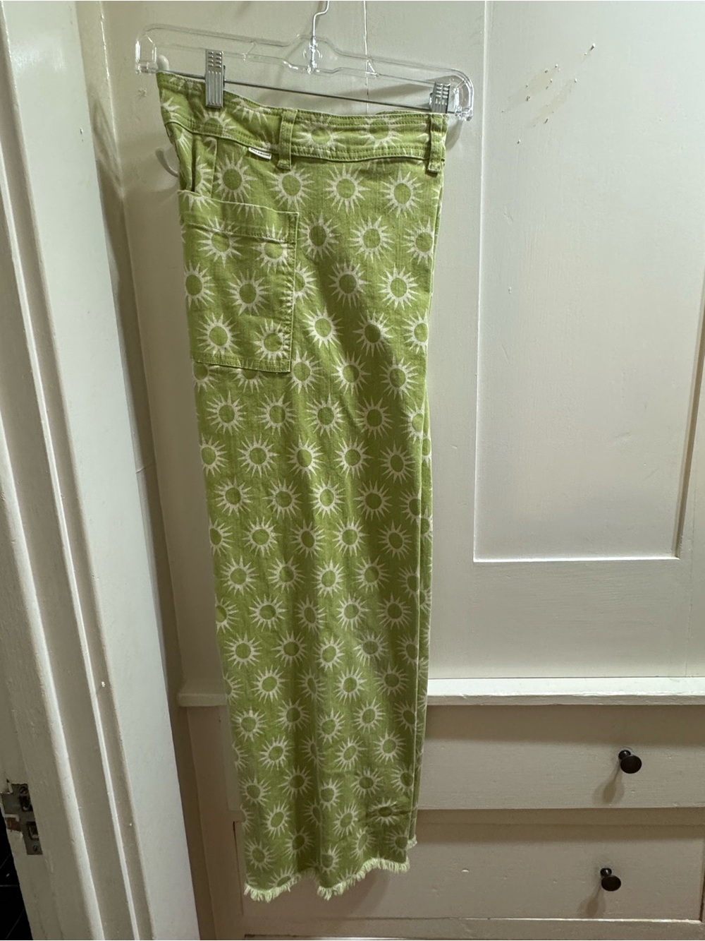 Billabong Light Green Sunburst Print Cropped Jeans